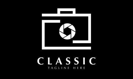 Camera Logo Design with Black Background. Modern and Clean Logo Design.のイラスト素材