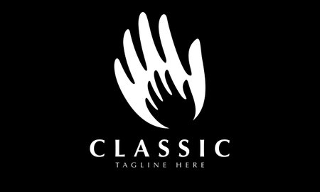Hand Care Logo Design with Black Background. Modern and Clean Design.のイラスト素材