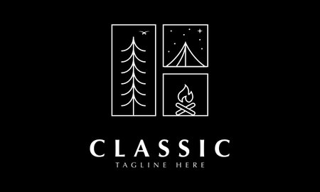 Camping Logo Design Vector. Simple and Minimalist Style.のイラスト素材