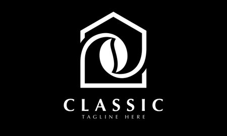 Coffee Logo Design with Black Background. Modern and Clean Design.のイラスト素材