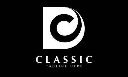C Letter Logo Design with Black and White Colors. Modern and Clean Design.のイラスト素材