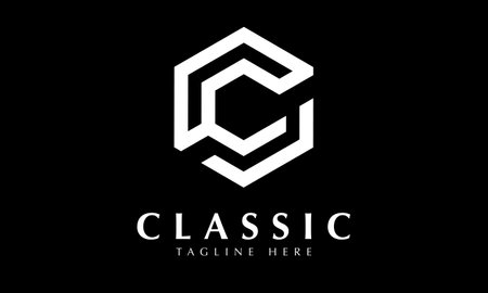 C Letter Logo Design with Black and White Colors. Modern and Clean Design.のイラスト素材