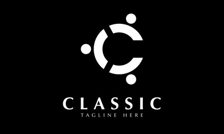 C Letter Logo Design with Black Background. Modern and Minimalist Styleのイラスト素材