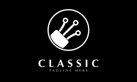 Circle black and white technology logo design vector icon symbol graphic templateのイラスト素材