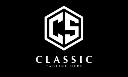 CZ CZ Hexagon Letter Logo Design with Black Background.のイラスト素材
