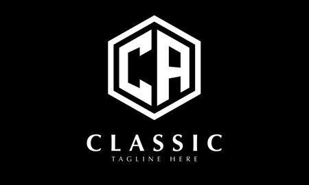 CA C A Initial Letter Logo Design with Black and White Colors.のイラスト素材
