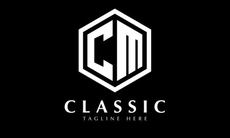 C Letter Logo Design with Black and White Colors. Icon Vector Illustrationのイラスト素材
