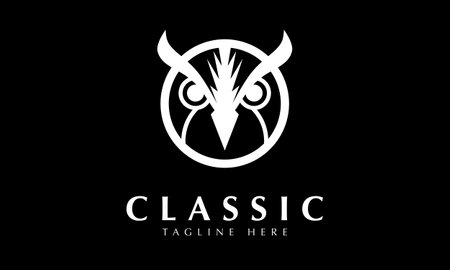 Celtic horned eagle head logo design vector icon symbol illustrationのイラスト素材