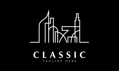 Luxury Real Estate Logo Design in Black and White Colors.のイラスト素材