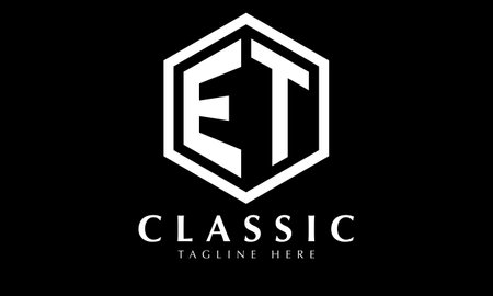 EI Initial Letter Logo Design with Black and White Hexagon.のイラスト素材