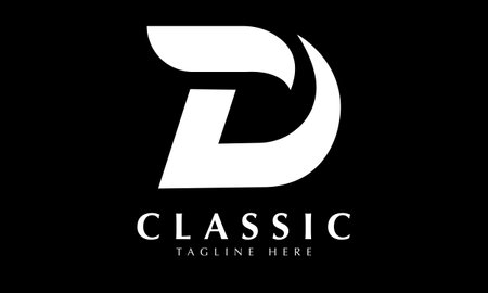 D Letter Logo Design with Black Background. Modern and Clean Design.のイラスト素材
