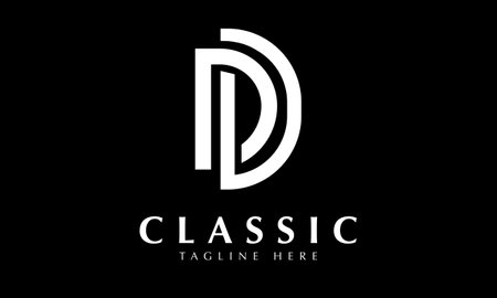 D Letter Logo Design with Black Background. Modern and Clean Design.のイラスト素材