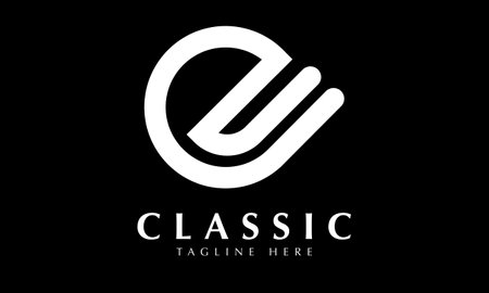 C Letter Logo Design with Black and White Colors. Creative Modern Icon Vector Illustration.のイラスト素材