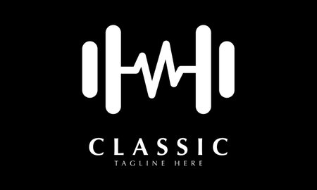 H H Black and White Letter Logo Design with Creative Cut and Black Background.のイラスト素材
