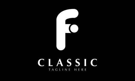 F Letter Logo Design with Black Background. Modern and Clean Design.のイラスト素材