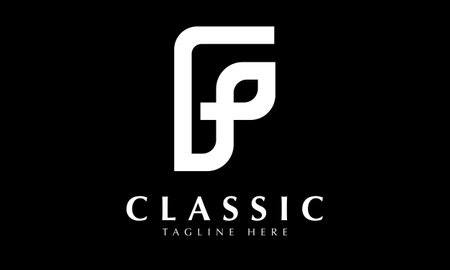 P Black and White Letter Logo Design with Creative Modern Business Typography Vector Template.のイラスト素材
