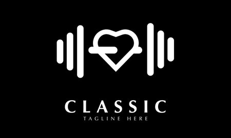 Initial Letter L with Heart Shape Logo Design Vector with Black Background.のイラスト素材