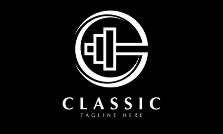 H Letter Logo Design with Black and White Colors. Modern and Clean Design.のイラスト素材