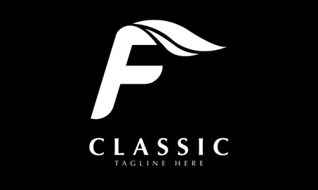 F Letter Logo Design with Black and White Colors. Modern and Clean Design.のイラスト素材