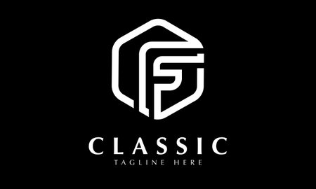 F Letter Logo Design with Black and White Colors. Modern and Clean Design.のイラスト素材