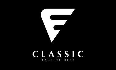 Letter F Logo Design with Black Background. Modern and Elegant Styleのイラスト素材