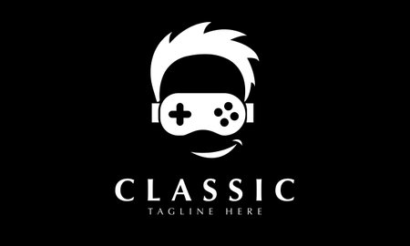 Game console gaming logo design vector template. Game console gaming logo designのイラスト素材