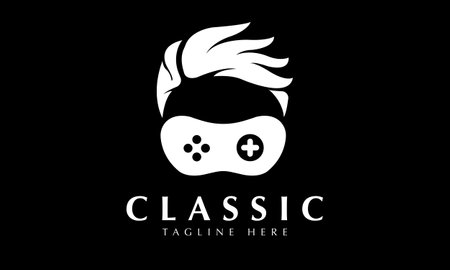 Handsome man with a joystick in a mask. Vector illustration.のイラスト素材