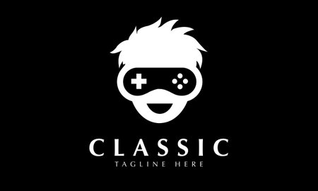 Classic Game Logo Design Vector. Gaming logo vector icon illustrationのイラスト素材
