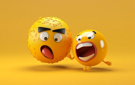 World emoji day 3d banner background. World emoji day with a group of funny emojis in different facial expressionsの写真素材
