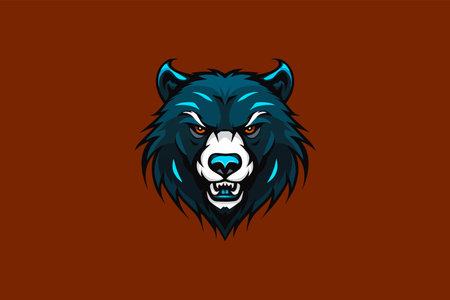 Wolf head mascot logo design vector with modern illustration concept style for badge, emblem and t shirt printing.のイラスト素材