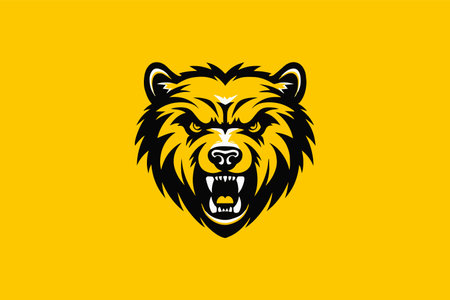 Bear head mascot logo template vector illustration. Wild animal head vector illustrationのイラスト素材