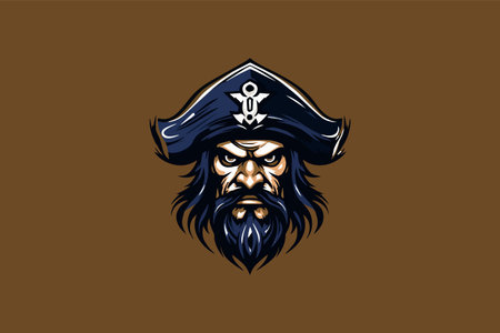 Mascot of a gorilla in a pirate's hat. Vector illustrationのイラスト素材