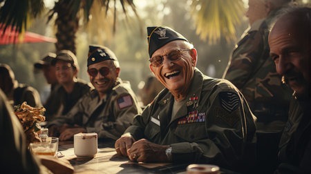 Group of Men Sitting Around a Tableの素材