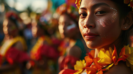 Group of Women With Face Paint on Their Facesの素材