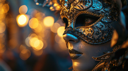 Close-Up of Person Wearing Mask, Protection Against Airborne Contaminantsの素材