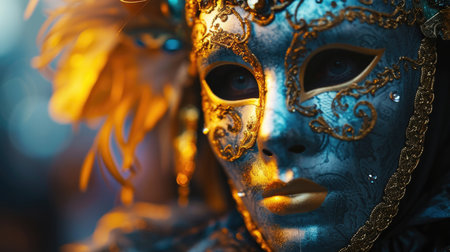 Close Up of Person Wearing Mask for Protection Against Airborne Particlesの素材