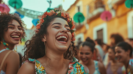 Young Girl Holds Colorful Umbrella, Adding Cheer to Rainy Dayの素材