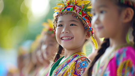 Group of Young Girls Standing Together for a Photoの素材