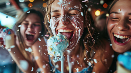 Group of Young Children Enjoying Ice Cream Togetherの素材