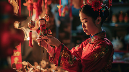 Group of People Dressed in Oriental Costumes, A Vibrant Cultural Gatheringの素材