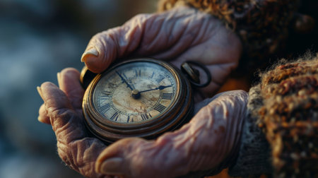 Person Holding Small Clock in Hands for Time Management and Schedulingの素材