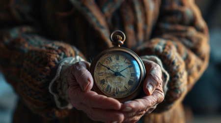 Person Holding Small Clock in Hands for Time Management and Schedulingの素材