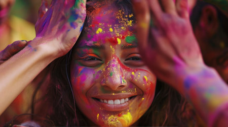 Group of People Celebrating With Raised Hands in the Airの素材