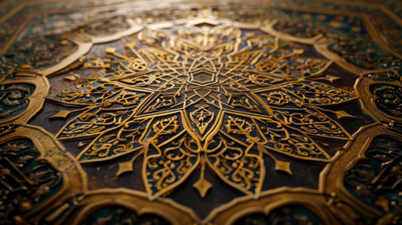 Close-Up of Intricate Metal Plate Designの素材