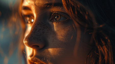 Close Up of Person With Water on Faceの素材