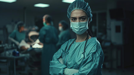 Woman in Scrubs and Stethoscope Taking Care of Patientsの素材