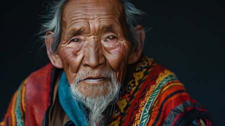 A Wise Elderly Gentleman With Snow-White Hair and a Full Beardの素材