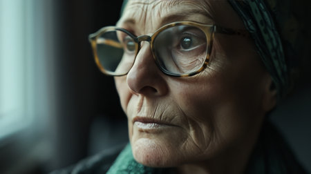 Woman With Turban Stares Into Cameraの素材
