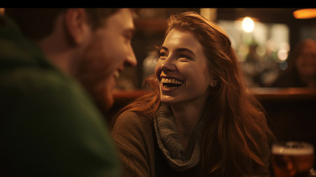 Group of People Sitting at Table With Beersの素材