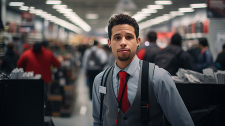 Professional Man in Suit and Tie Standing in Officeの素材